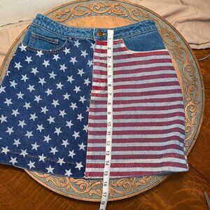American Apparel Jeans USA Flag Skirt Size M